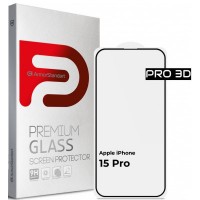 Стекло защитное Armorstandart Pro 3D Apple iPhone 15 Pro Black (ARM68219)