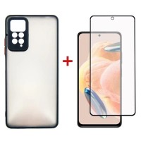 Чехол для мобильного телефона Dengos Kit for Xiaomi Redmi Note 12 Pro 4g case + glass (Black) (DG-KM-29)