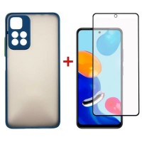 Чехол для мобильного телефона Dengos Kit for Xiaomi Redmi Note 11 Pro case + glass (Blue) (DG-KM-31)