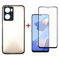 Чехол для мобильного телефона Dengos Kit for OPPO A57s case + glass (Black) (DG-KM-35)