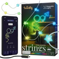 Гирлянда Twinkly Smart LED Strings USB 100 Star-shaped RGB LEDs, Clear Wire, USB-C 6м (TWKS100RGB-T)