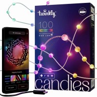 Гирлянда Twinkly mart LED, Strings USB 100 Pearl-shaped RGB LEDs, Green Wire, USB-C 6м (TWKP100RGB-G)