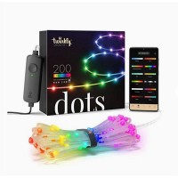 Гирлянда Twinkly Smart LED Dots 200 RGB LED Lights String, Clear Wire, Plug, IP44 10м (TWD200STP-TEU)