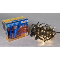 Гирлянда Delux Icicle 75LED 2x0.7m 18 flash теплый белый/черный IP44 EN (90012960)