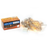 Гирлянда Delux Curtain С 240LED 2х2 м теплый белый/прозрачный IP20 (90017991)