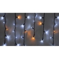 Гирлянда Delux ICICLE 100LED 2x0.7 м Желтый flash Белый/Черный IP44 (90015182)