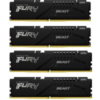 Модуль памяти для компьютера DDR5 128GB (4x32GB) 5600 MHz Beast Black XMP Kingston Fury (ex.HyperX) (KF556C40BBK4-128)