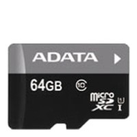 Карта памяти 64Gb microSDHC A-Data Class10 UHS-I / SD адаптер / AUSDX64GUICL10-RA1