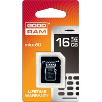 Карта памяти 16Gb microSDHC Goodram Class4 / SD адаптер / SDU16GHCAGRR10