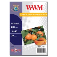 Фотобумага WWM, матовая, 230 г/м2, A6 (10х15), 20л (M230.F20)