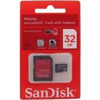 Карта памяти 32Gb microSDHC SanDisk Class4 / SD адаптер / SDSDQM-032G-B35A