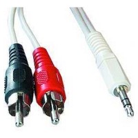 Кабель звуковой CCA-458 3.5мм/2xRCA-тюльпан папа, длина 0,2м, стерео
